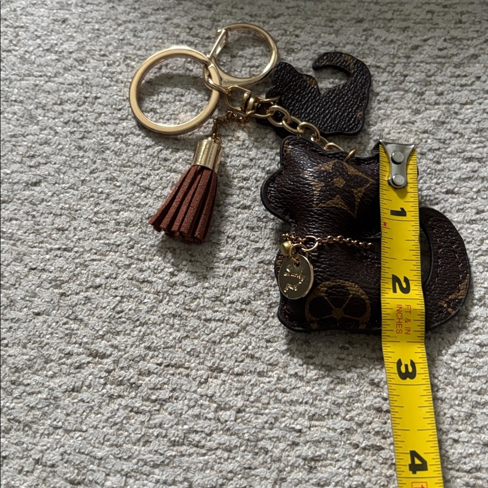 Brown and Gold Keychain with Tassel - Picture 3 of 7